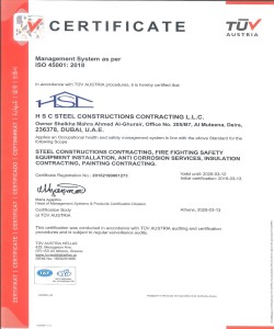 HSC Steel Constructions Contracting ISO 45001:2018